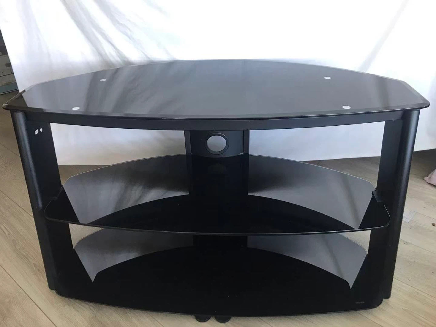 Black Glass TV Stand