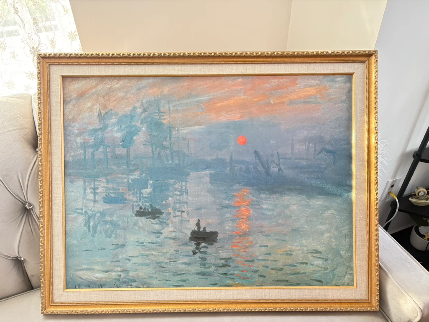 Framed Impressionist Painting - Sunset Scene - photo 2