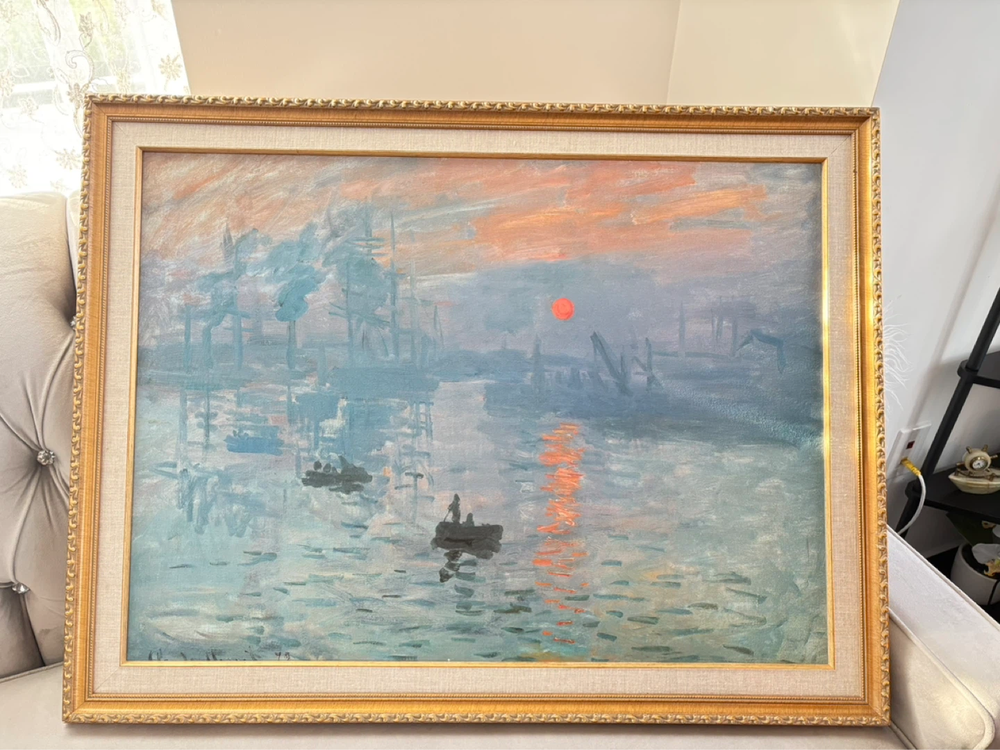 Framed Impressionist Painting - Sunset Scene