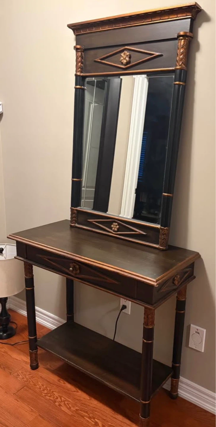 Console Table with matching Mirror / solid wood