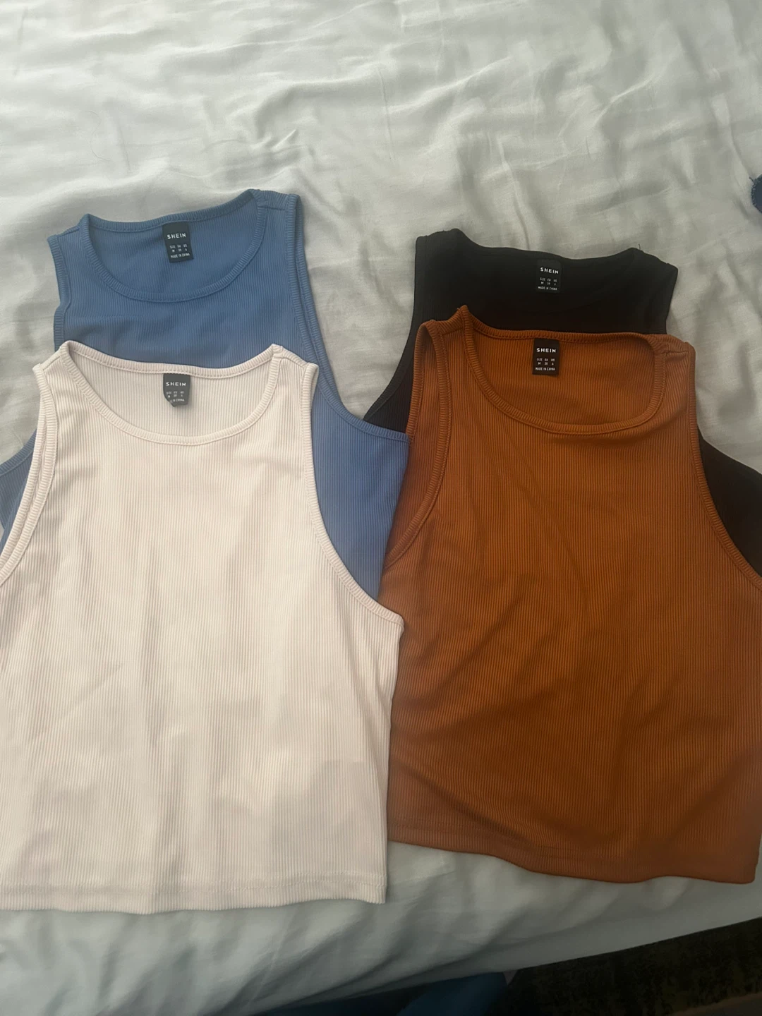 Shein Ribbed Racerback Tank Tops (4 Pack)