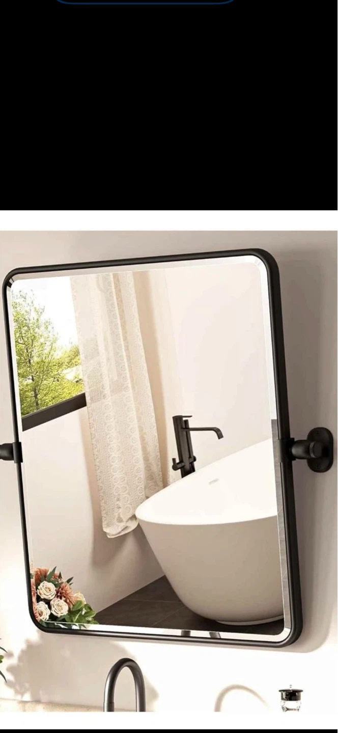 NEW Matte Black Bathroom Mirror – 24” x 20” – Brand New in Box