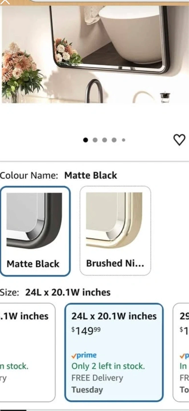 NEW Matte Black Bathroom Mirror – 24” x 20” – Brand New in Box - photo 3