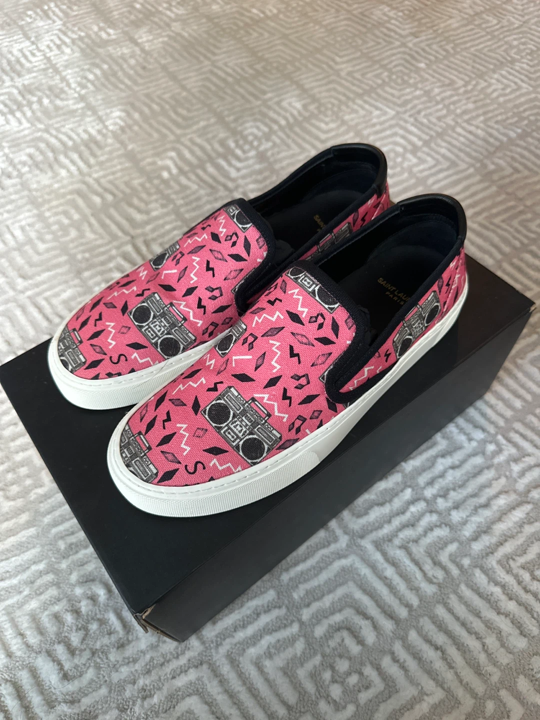 Saint Laurent Pink Boombox Slip-On Shoes Size 42