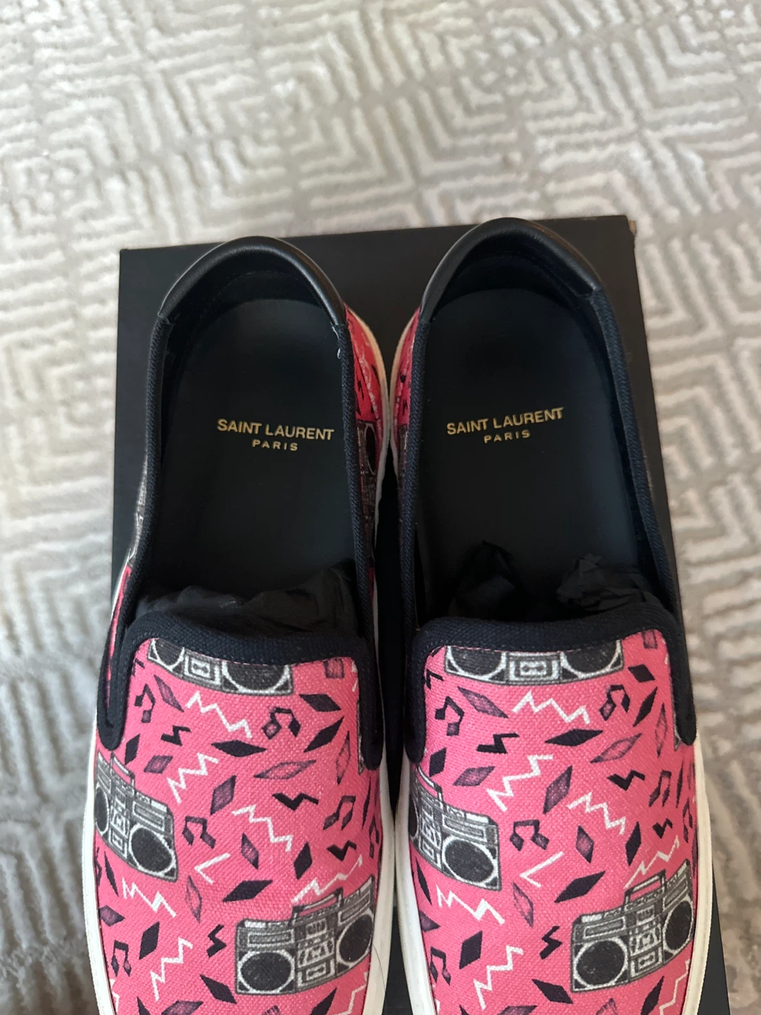 Saint Laurent Pink Boombox Slip-On Shoes Size 42 - photo 2