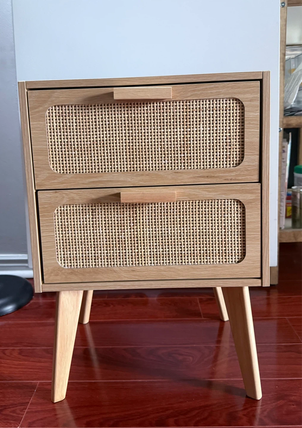 Rattan Nightstand with 2 Drawers - Natural