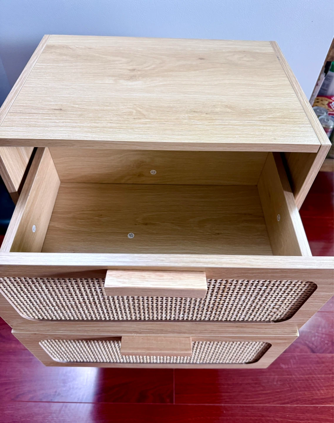 Rattan Nightstand with 2 Drawers - Natural - photo 5