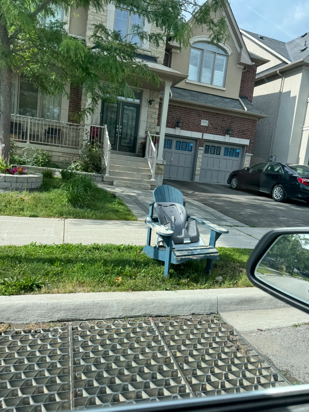 Free Baby Car Seat and Blue Outdoor Muskoka Chair Curb