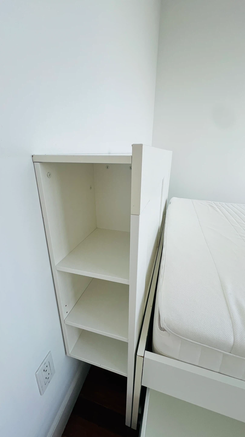IKEA Queen Bed Frame with Headboard Shelves and drawers - photo 4