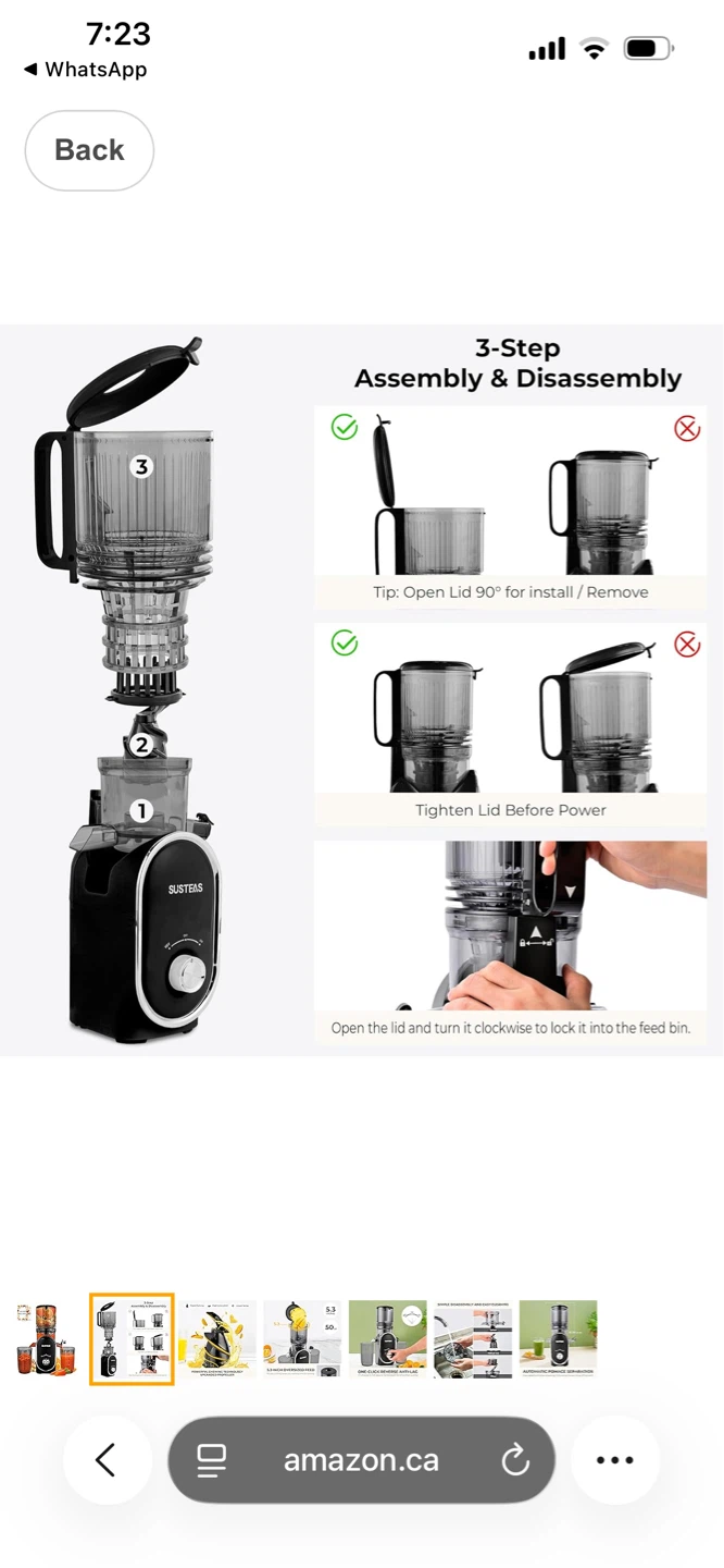 SUSTEAS Slow Juicer - photo 2