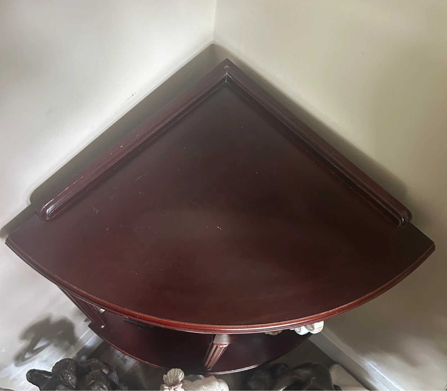 Mahogany Corner Table with Drawers