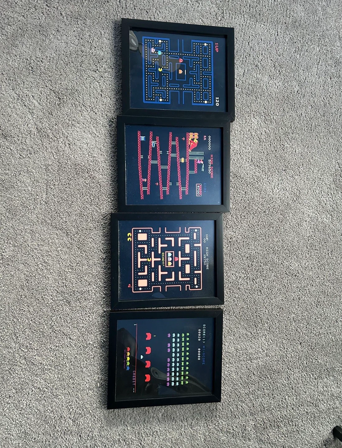 4 Framed Retro Arcade Game Art Print