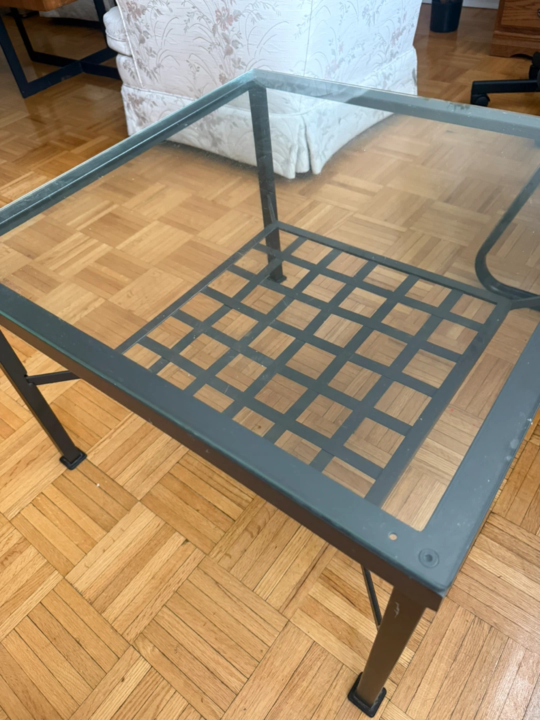 Glass and Metal Coffee Table
