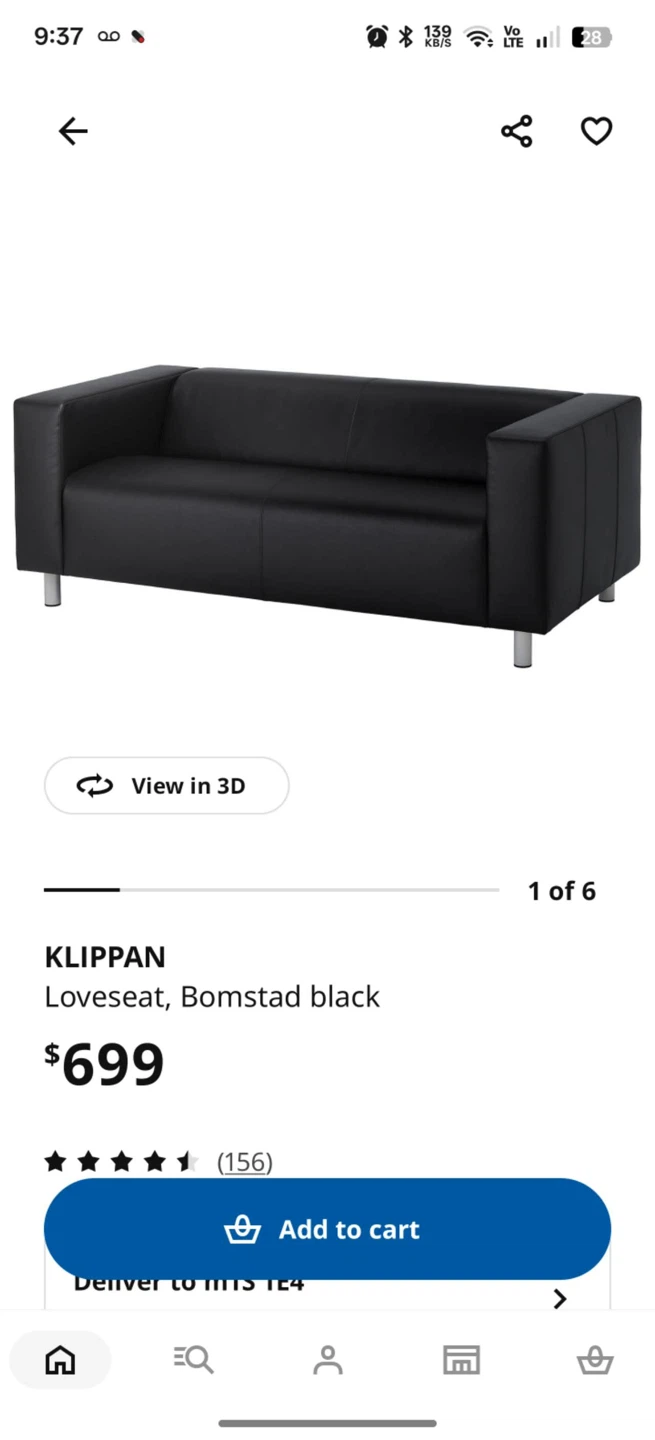 🔥Moving Sale🔥 IKEA KLIPPAN Loveseat - Bomstad Black - photo 2