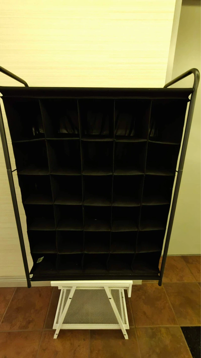 Black Hanging Closet Organizer with 30 Cubbies