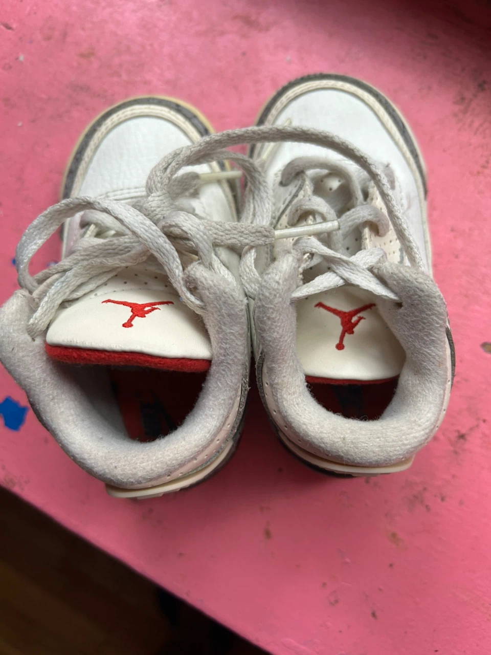 Kids Air Jordan III White Red Sneakers