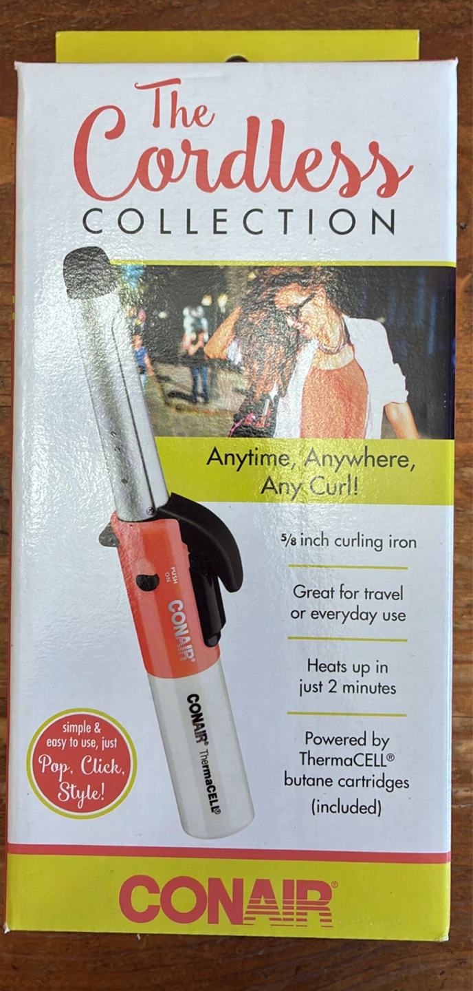 New Conair The Cordless Collection Curling Iron with Travel Case