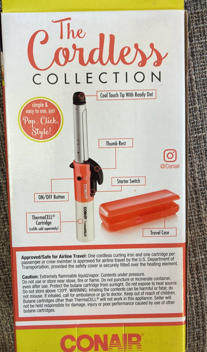 New Conair The Cordless Collection Curling Iron with Travel Case - photo 3
