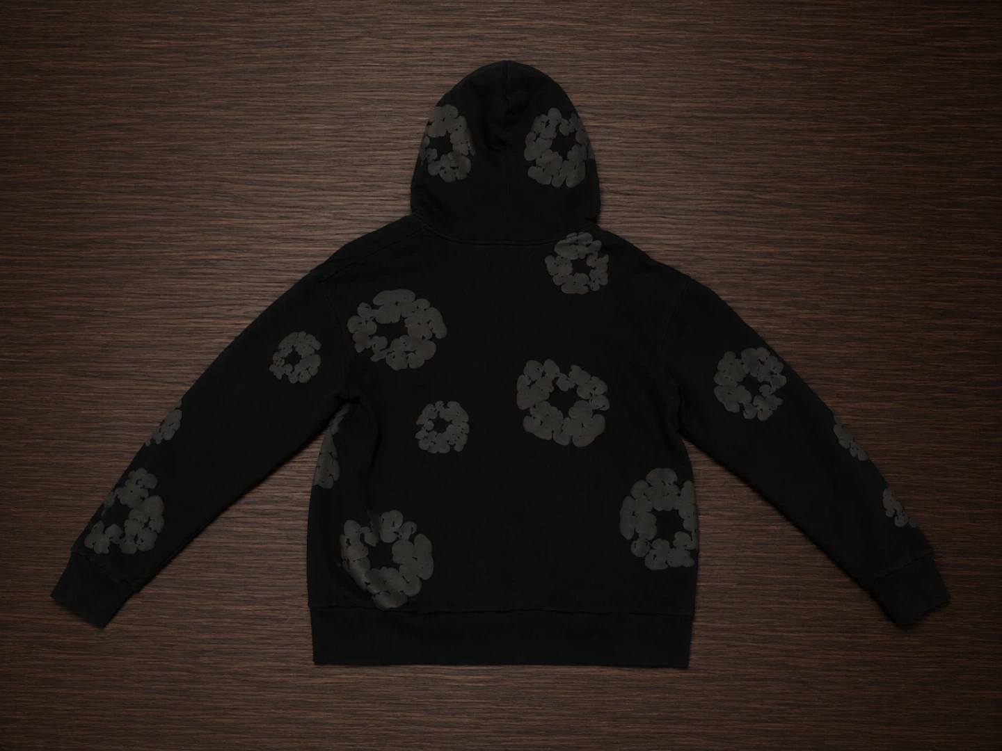 Denim Tears Black Hoodie with Grey Graphic Print - photo 2