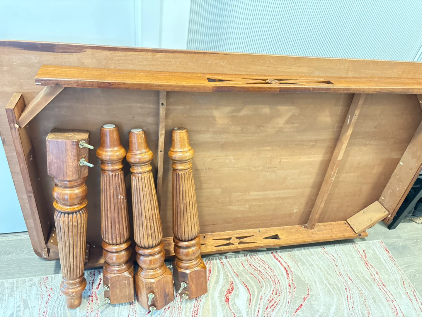 Wooden Dining Table with Detachable Legs - photo 3