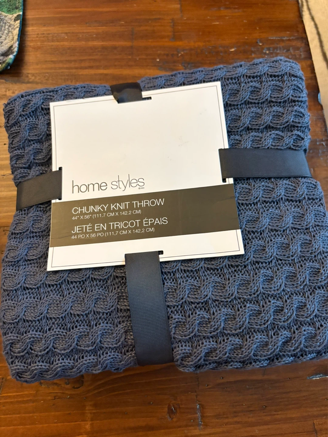 Home Styles Chunky Knit Throw Blanket Blue 44" x 56"
