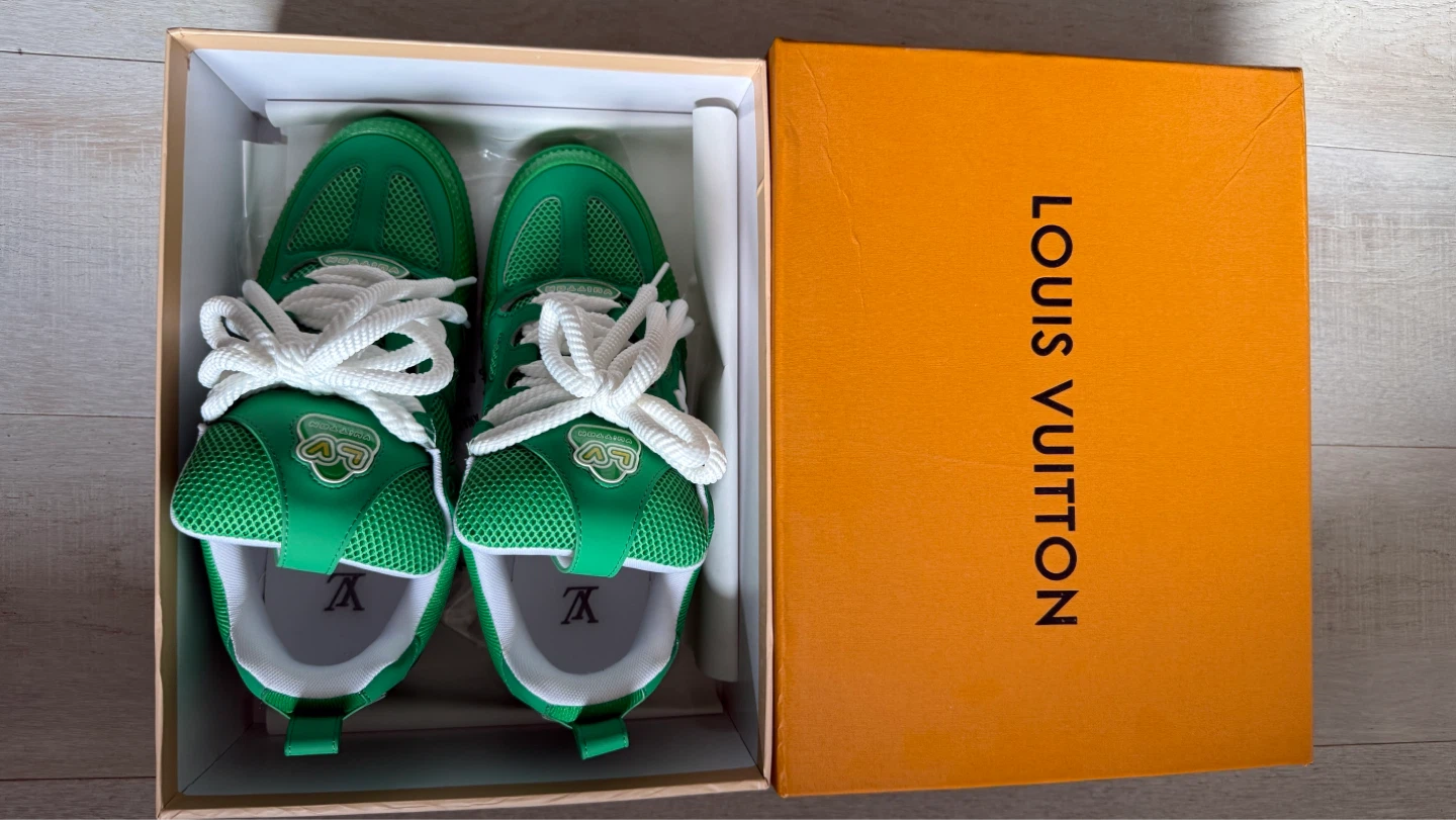 Louis Vuitton Green LV Trainer Sneakers