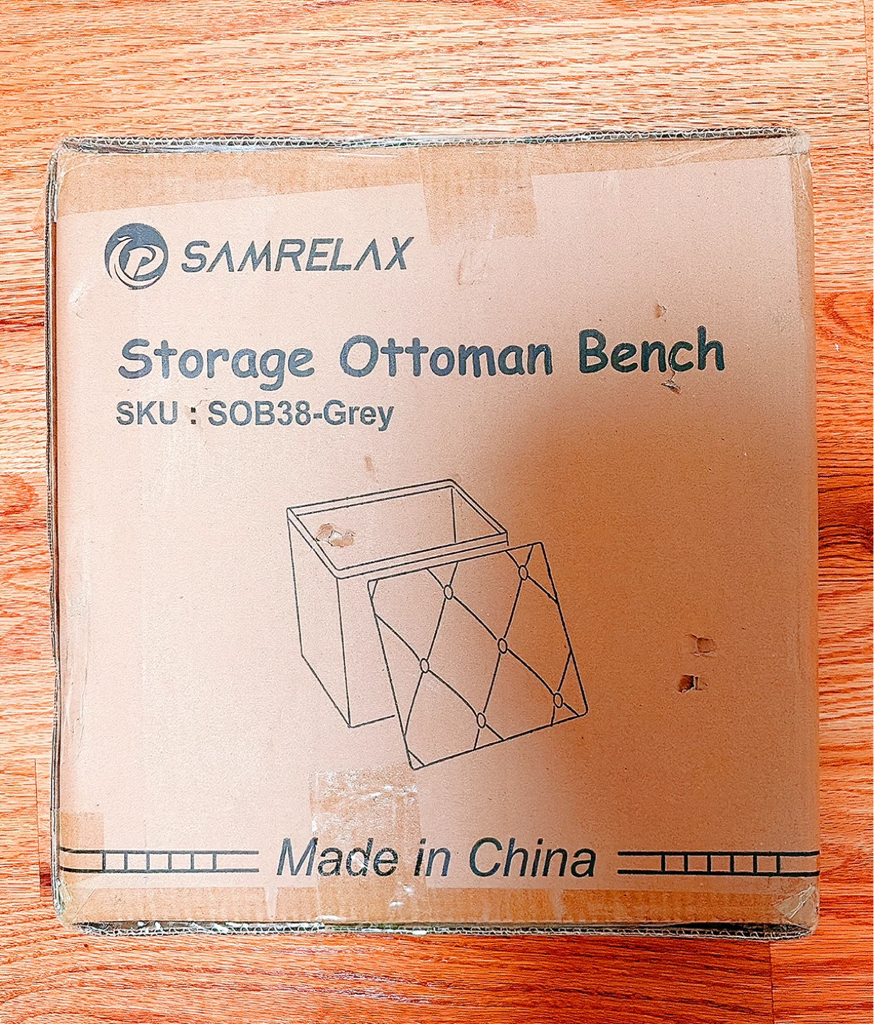 Samrelax Grey Storage Ottoman Bench - photo 3