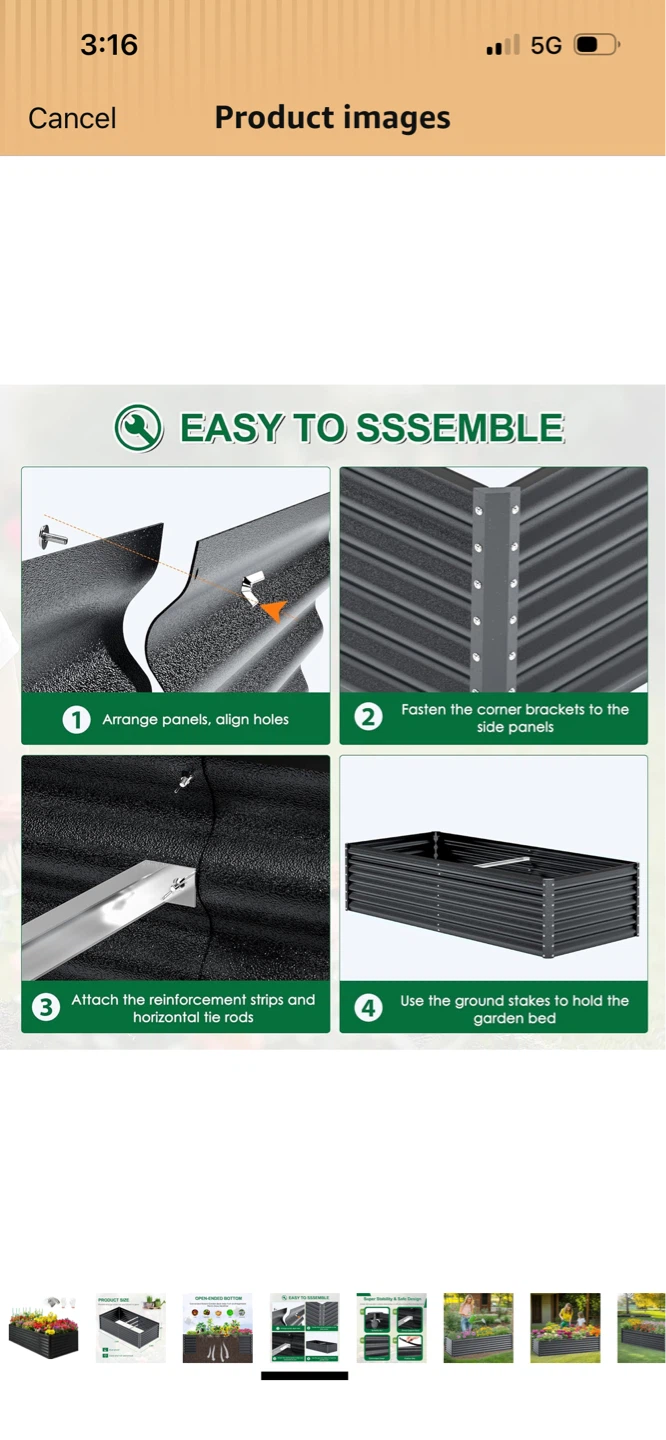 New Galvanized Raised Garden Bed - 7.9FT x 3.9FT x 2FT - photo 4