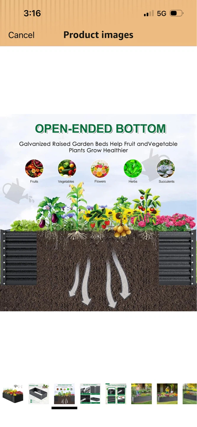 New Galvanized Raised Garden Bed - 7.9FT x 3.9FT x 2FT - photo 3