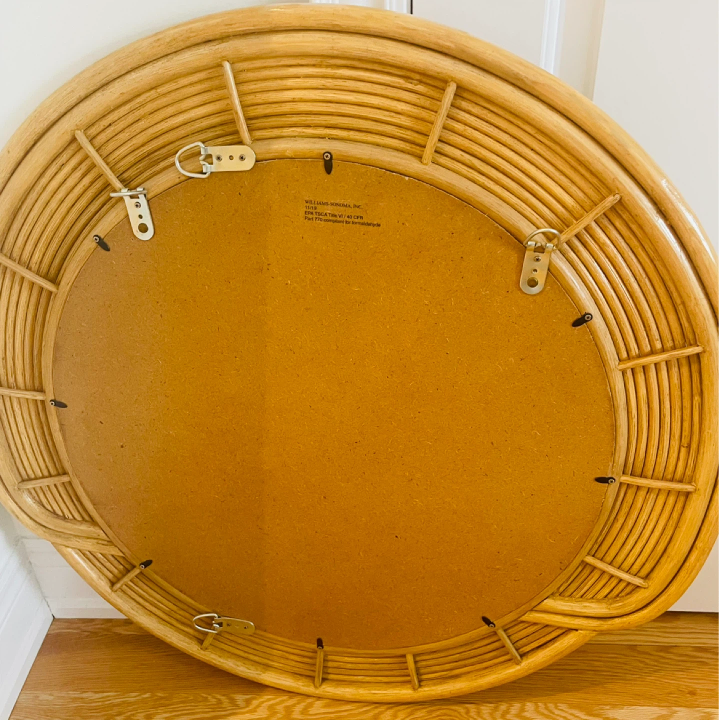 Williams Sonoma Rattan Round Mirror - photo 2