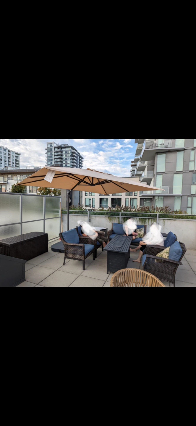 Wicker Patio Set with Fire Table