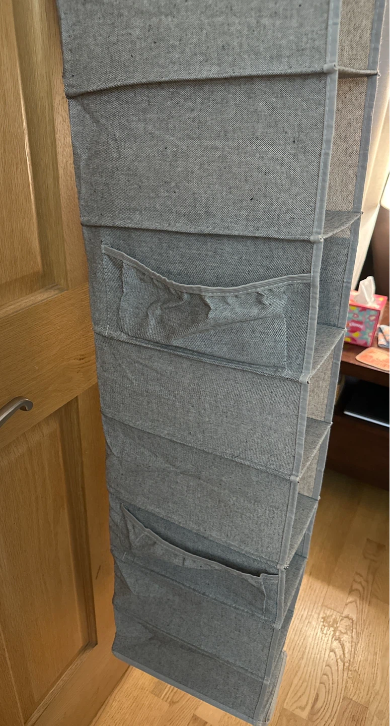Grey Fabric Hanging Closet Organizer 10 Shelves - photo 2