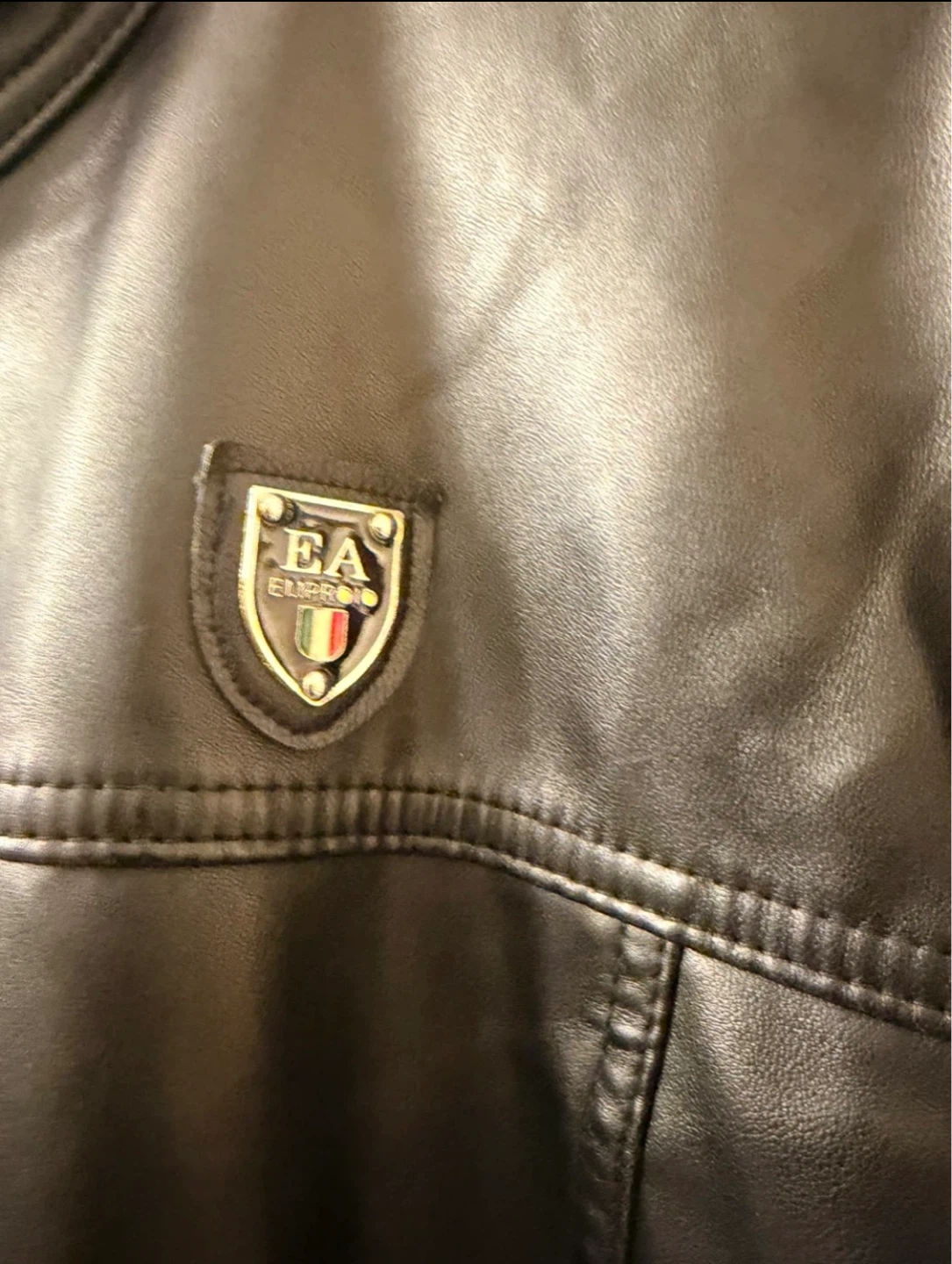 EA EMPORIO COLLEZIONE Black Faux Leather Jacket - photo 2