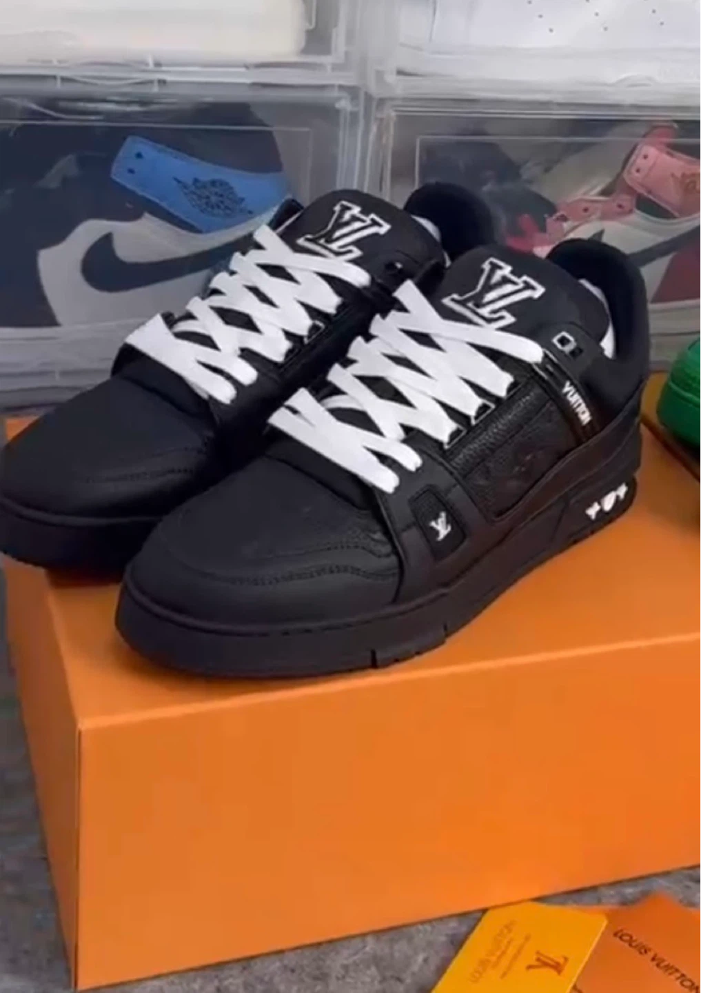 Louis Vuitton Black Leather Sneakers