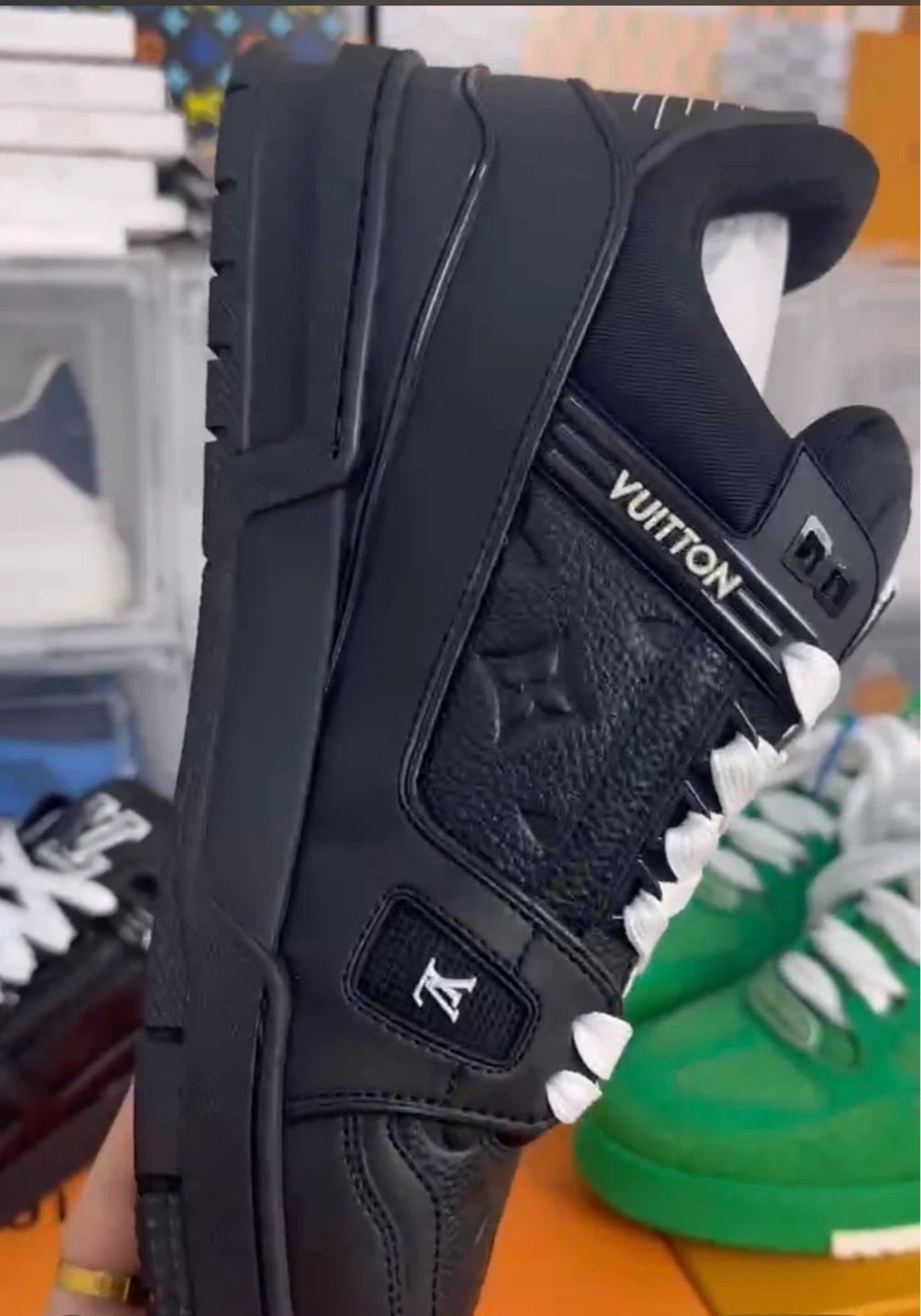 Louis Vuitton Black Leather Sneakers - photo 3