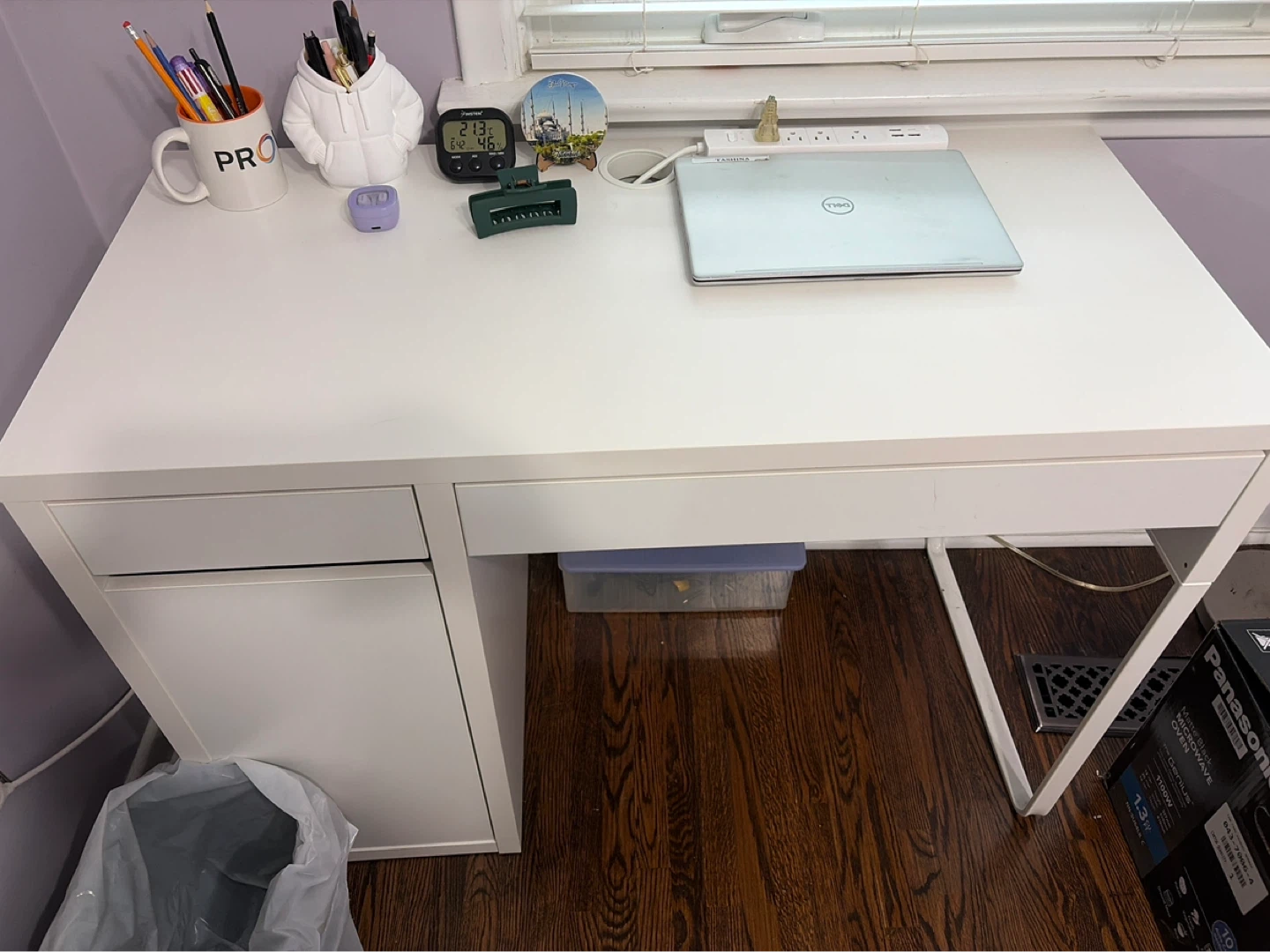 White Desk with Drawers