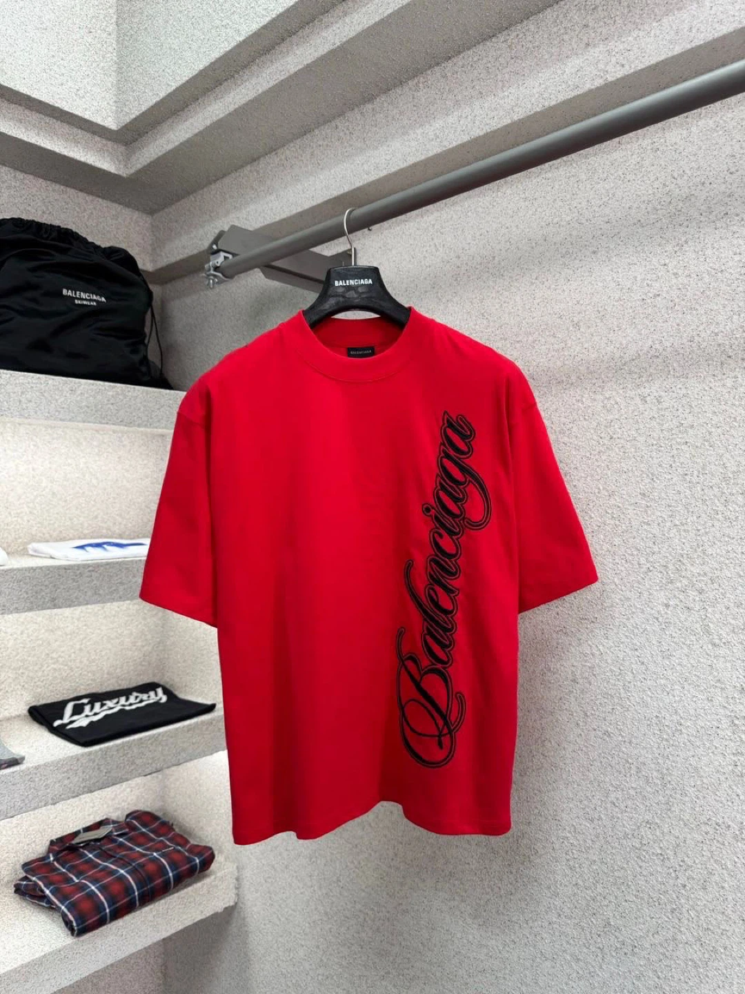 Balenciaga Red Logo T-Shirt