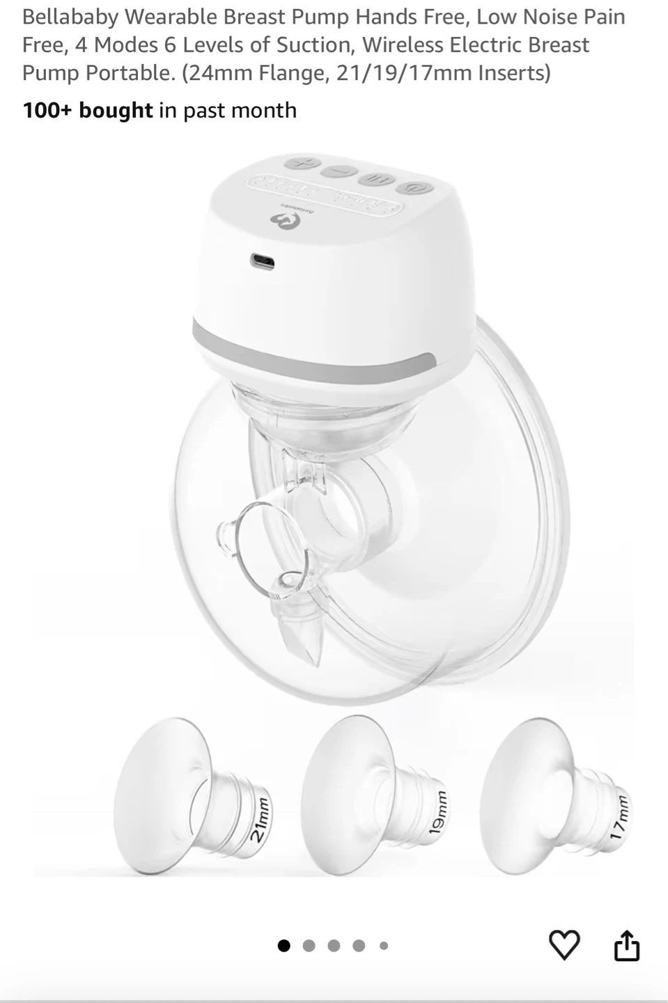 (2 available) Bellababy Wearable Electric Breast Pump