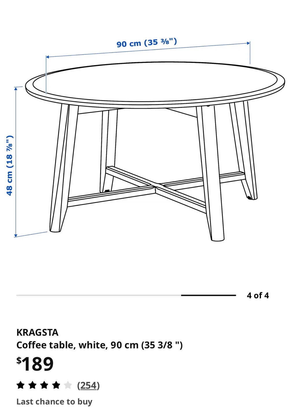 White Round Coffee Table - photo 2