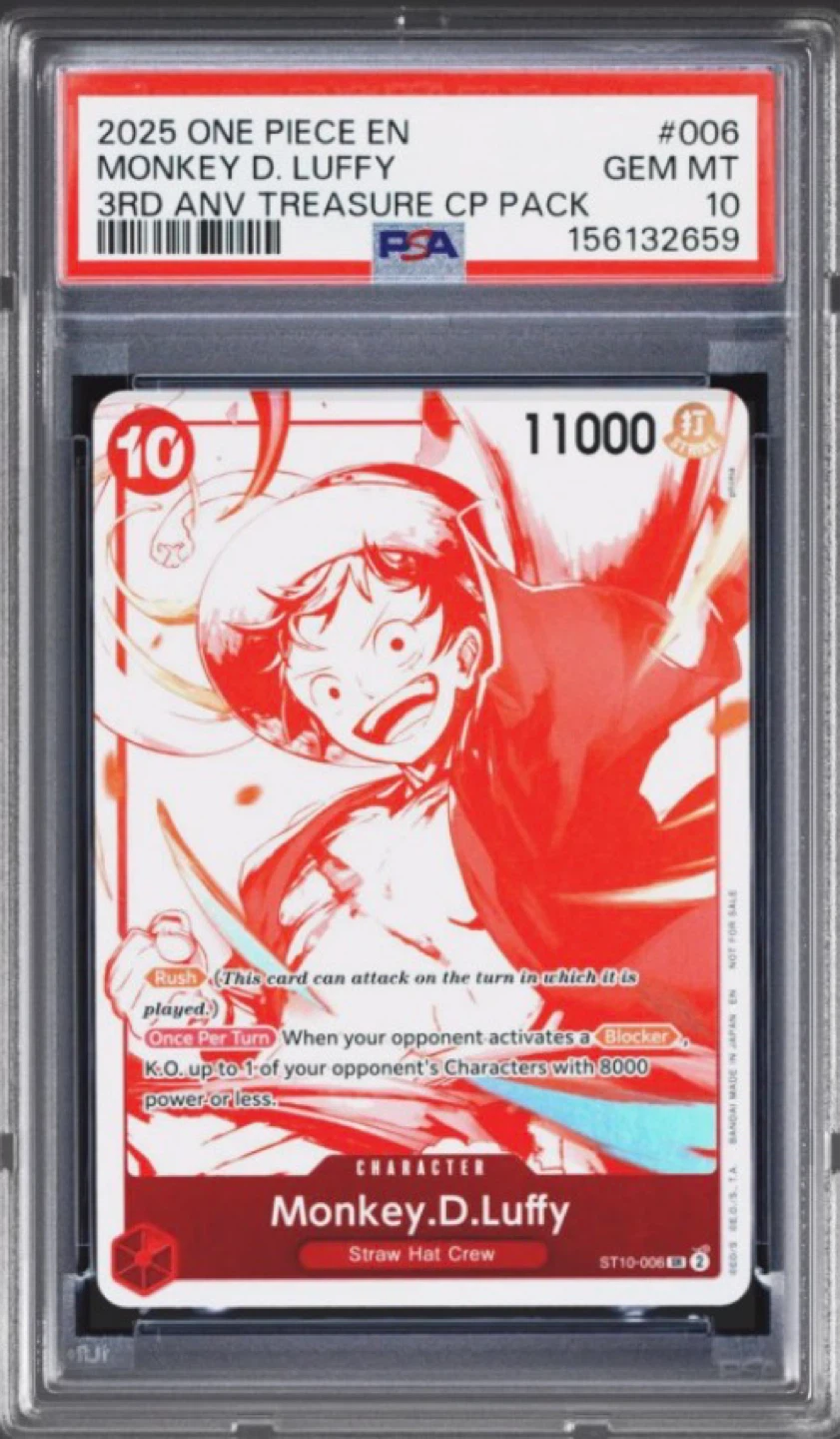 One Piece Monkey D. Luffy 3rd Anniversary CP Pack #006 PSA 10