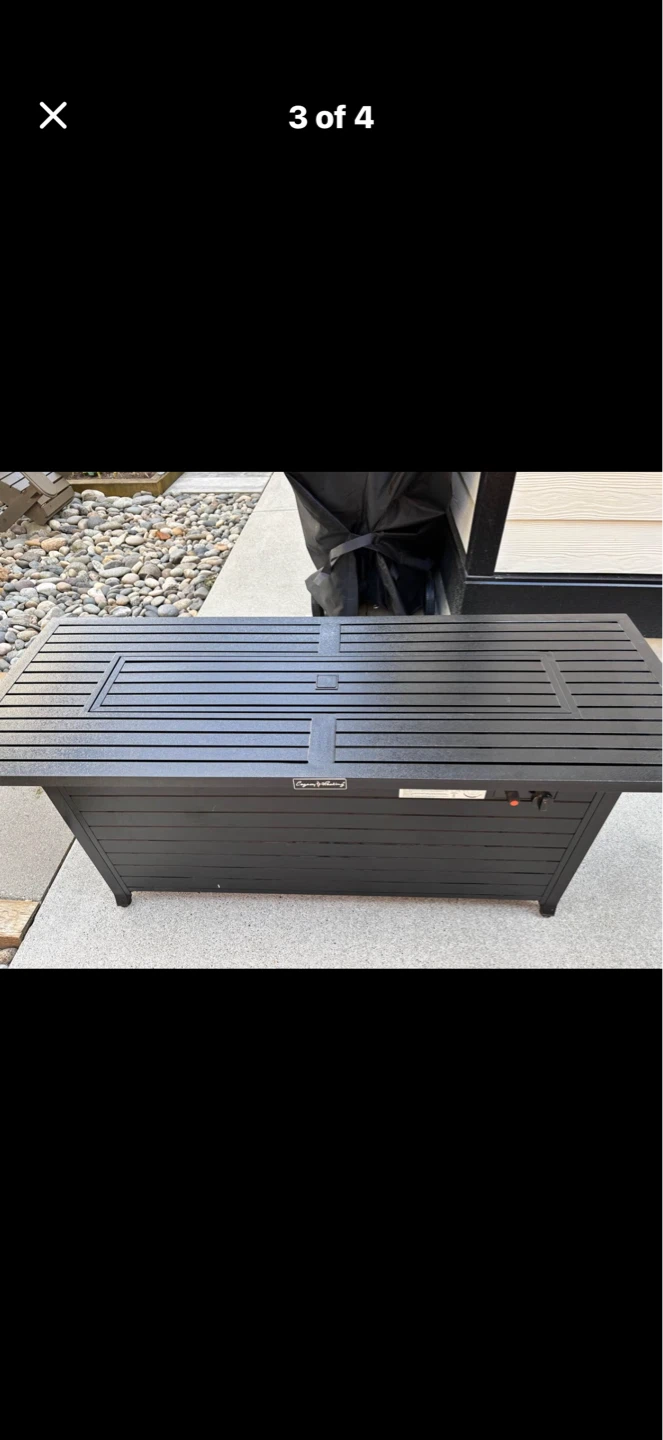Sunbeam Aluminum Linear Fire Table & glass wind guard - photo 4