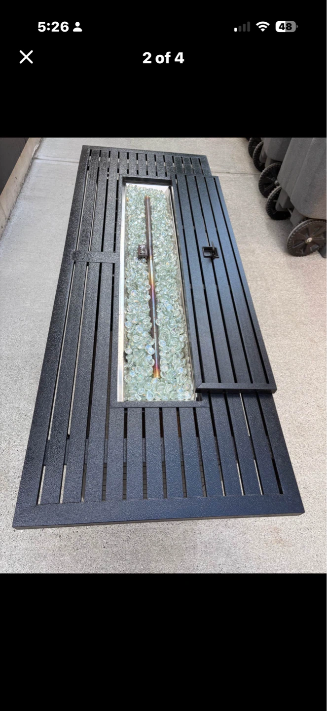 Sunbeam Aluminum Linear Fire Table & glass wind guard - photo 5