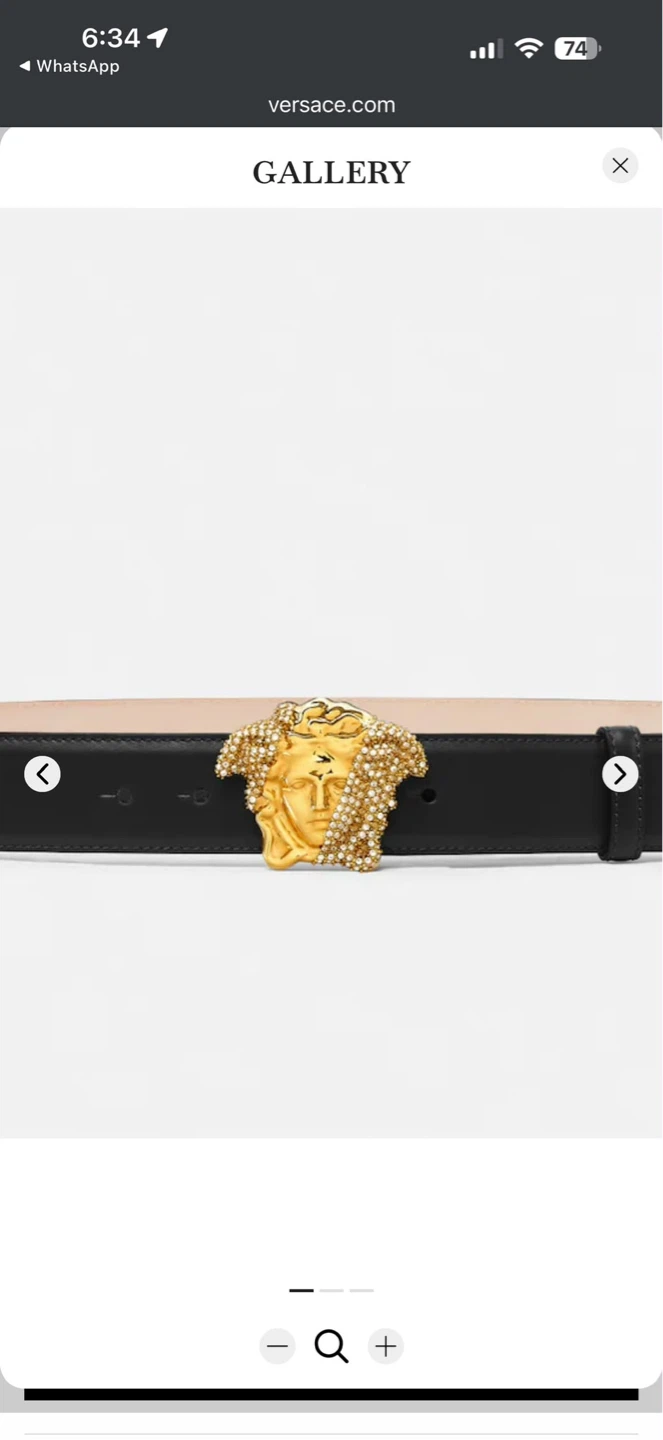 Versace Medusa Belt with Crystal Embellishments
