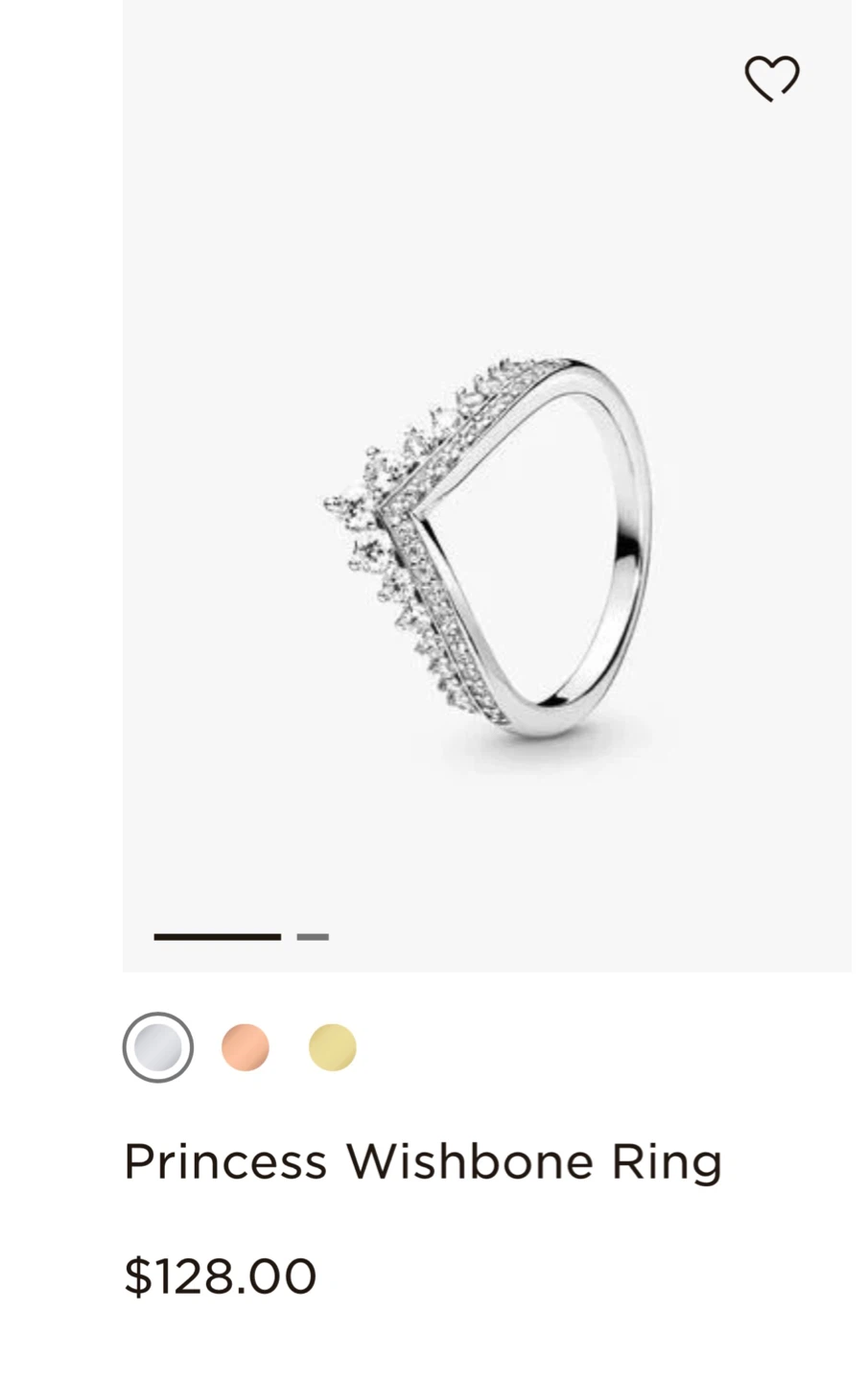 Pandora Princess Wishbone Ring