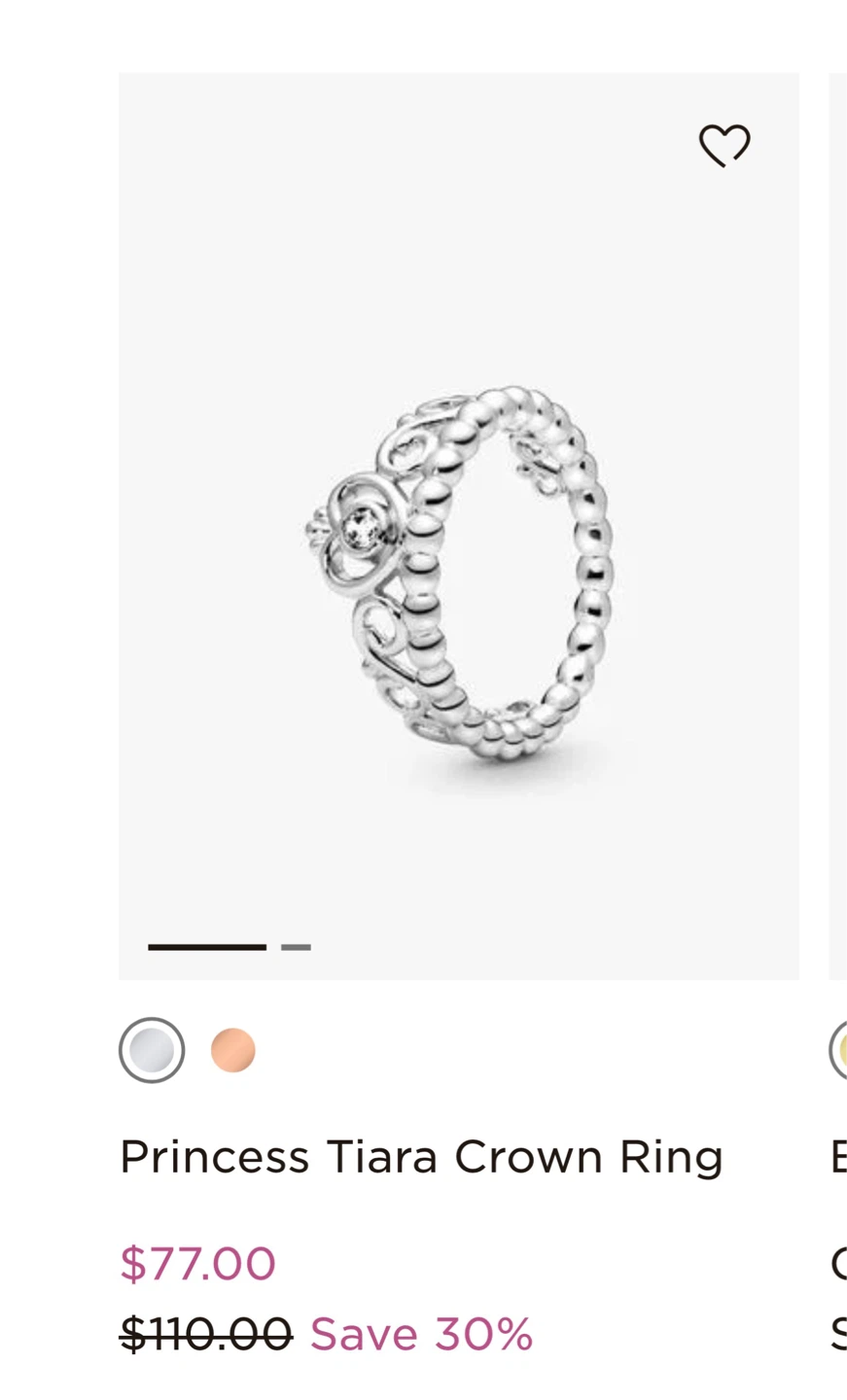 Pandora Princess Tiara Crown Ring