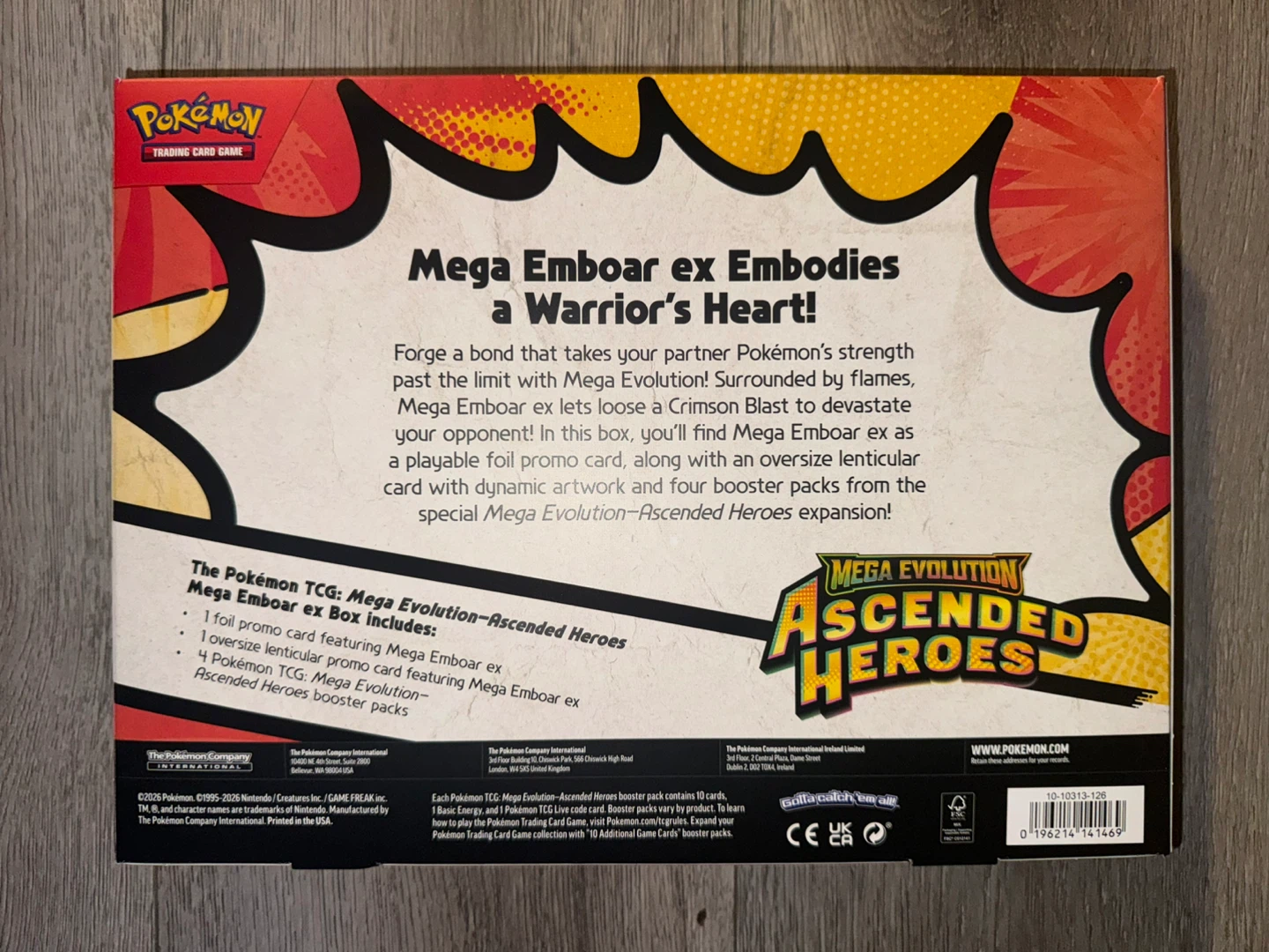 Pokemon TCG Mega Emboar EX Ascended Heroes Box - photo 2