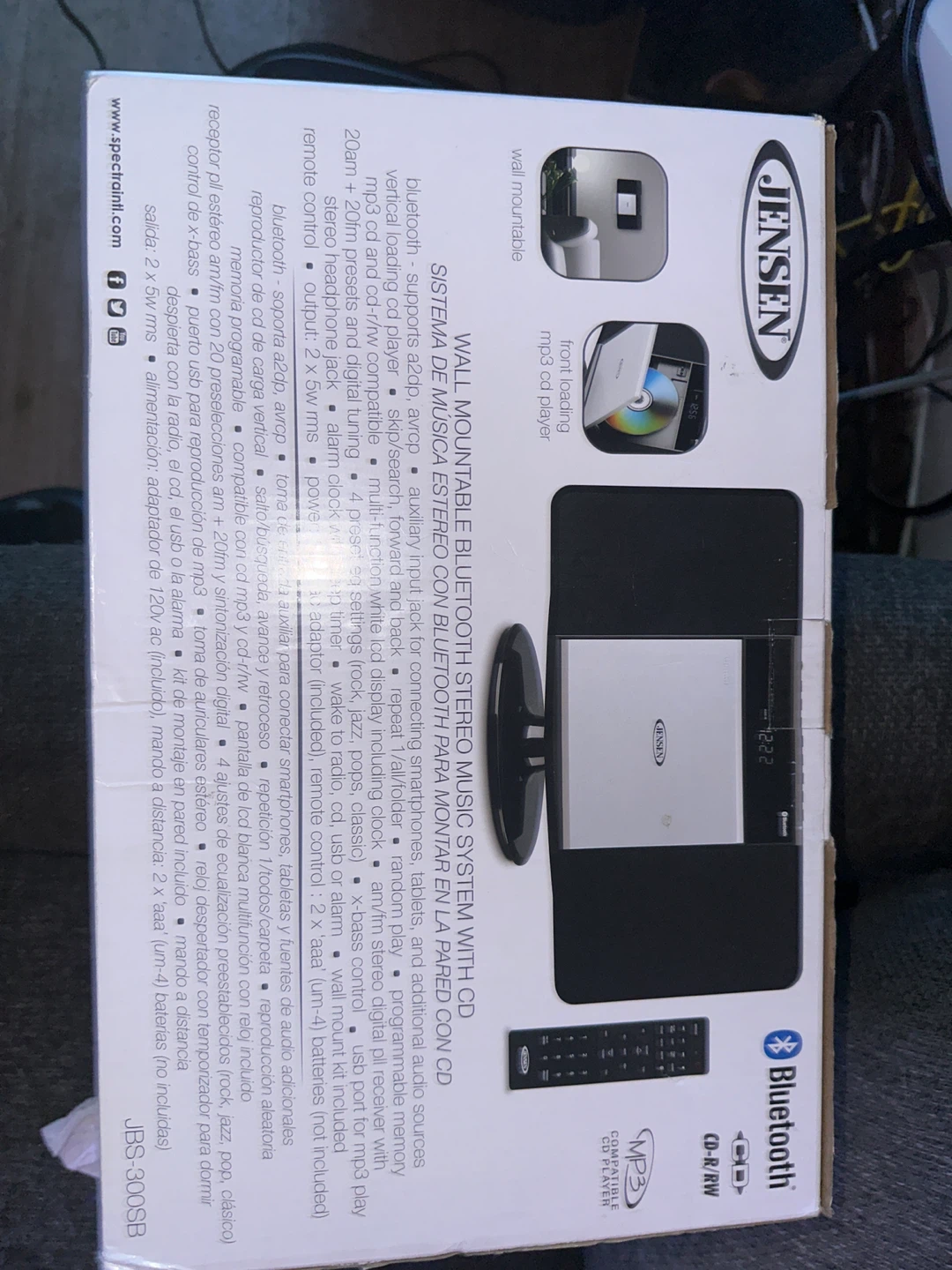 JENSEN Wall Mountable Bluetooth Stereo Music System with CD - photo 2