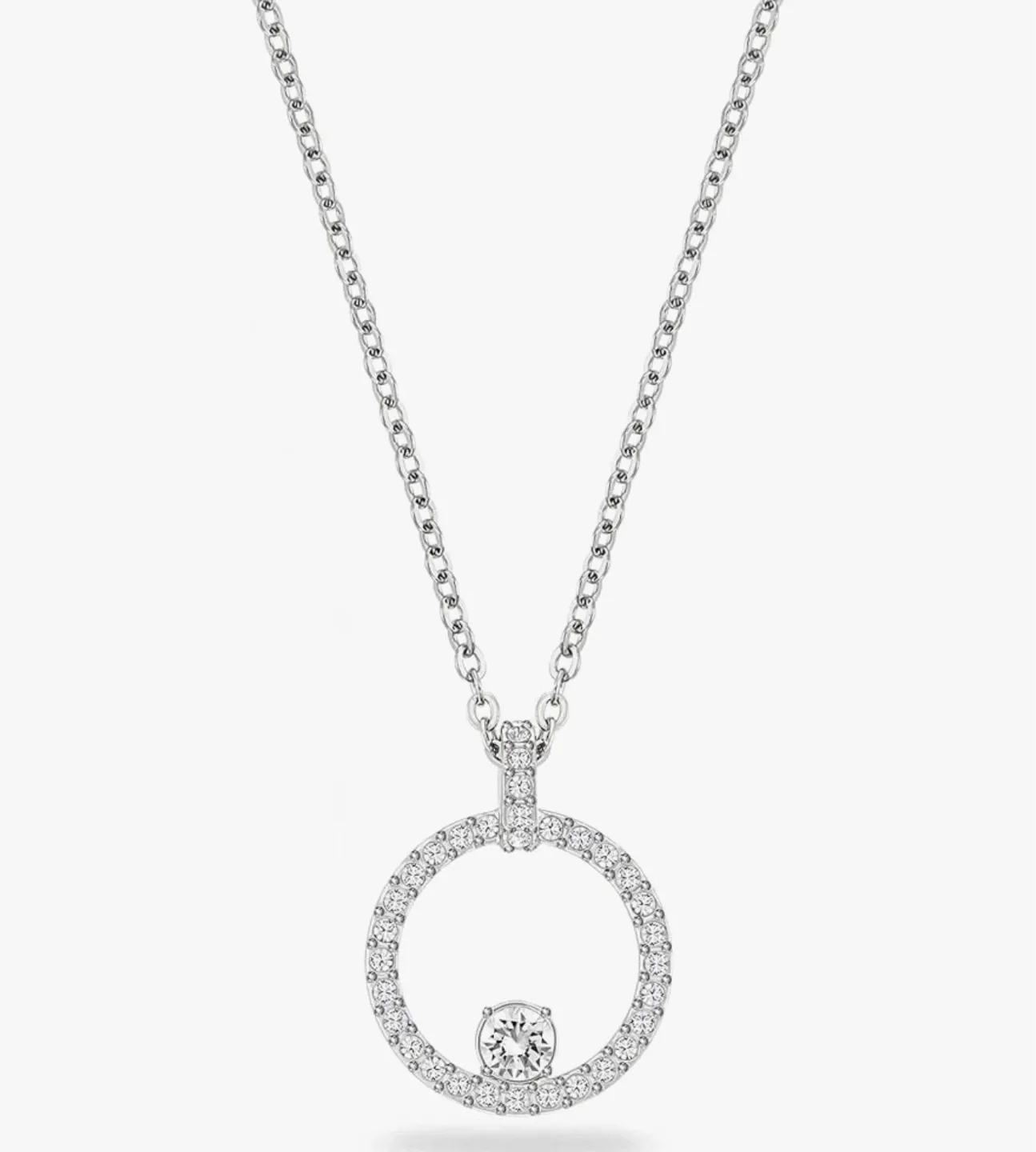Swarovski Circle Pendant Necklace with Crystals - photo 2