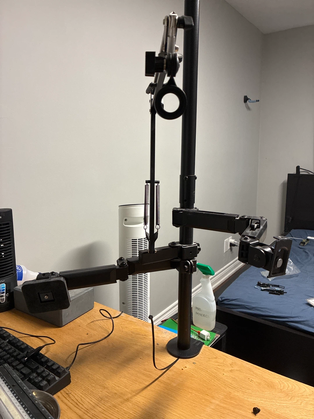Black Dual Monitor Desk Mount Stand