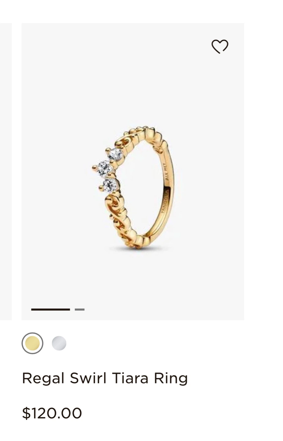 Pandora Regal Swirl Tiara Ring
